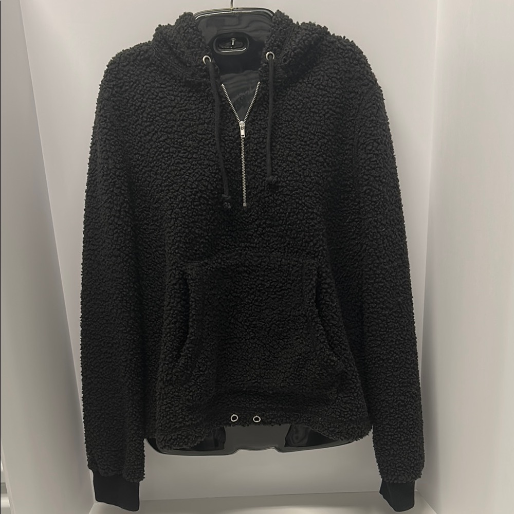 Mia & Tess Black Sherpa Hoodie